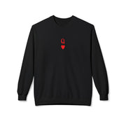 Queen of Hearts Sweatshirt (Red) - Match Your Mood Apparel