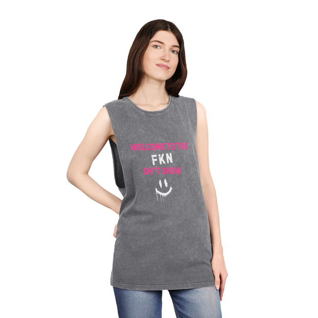 Welcome To The Fkn Sh*t Show Tank Top (Stonewash) - Match Your Mood Apparel